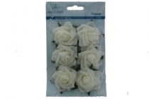 6ct Foam FlowerWhite 2.5 IN  