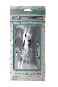 SILVER FOIL FIRNGE CURTAIN