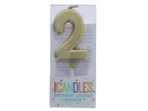 Small Gold Molded Birthday Candle # 2  