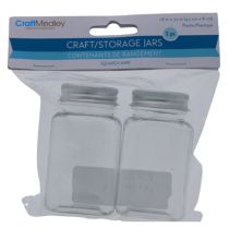 CRAFT STORAGE JARS 2 PACK 1.5 X 8 CM  