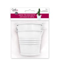 1.99 MINI TIN BUKCET WHITE 1.7 X 2.6 X 2 INCH  XXX