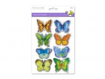 MULTI COLOR HANDMADE STICKERS BUTTERFLIES 8PC  
