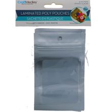 1.99 LAMINATED SILVER POLY POUCH 10 PACK 3.1 X 4.9 INCH  