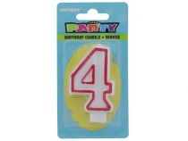 Red and White Molded Birthday Candle # 4