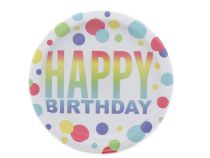 RAINBOW SPOT BIRTHDAY PLATE 8 CT 7 IN  