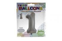SILVER #1 34 INCH NON METALLIC BALLOON  