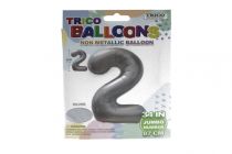 SILVER #2 34 INCH NON METALLIC BALLOON  