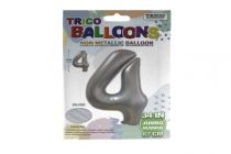 SILVER #4 34 INCH NON METALLIC BALLOON  