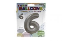 SILVER #6 34 INCH NON METALLIC BALLOON