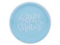 BLUE BABY SHOWER PLATE 9 IN 8 CT  