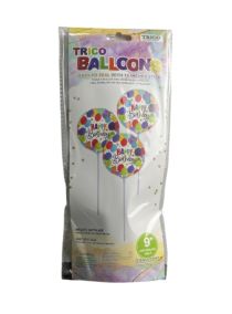 2.99 HAPPY BIRTHDAY 9 INCH AIR INFLATE ONLY 3 COUNT BALLOONS