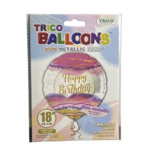 HAPPY BIRTHDAY 18 INCH NON METALLIC BALLOON