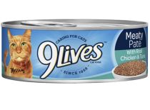 9 LIVES MEATY PATE WITH REAL CHICKEN AND TUN 