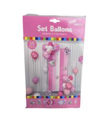 4.99 PINK AND SILVER IT’S A GIRL 35 PCS SET BALLOONS