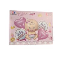 2.99 BABY GIRL 5 COUNT BALLOONS