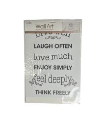 1.99 WALL ART "LIVE WELL LAUGH OFTEN LOVE MUCH"
