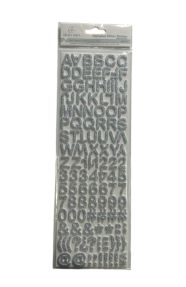 1.99 SILVER ALPHABET STICKERS 