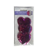 1.99 PINK PUFFY SEQUIN HEARTS 3 PACK XXX