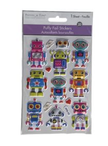 1.99 ROBOT PUFFY FOIL STICKERS