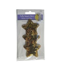 1.99 GOLD PUFFY SEQUIN STARS 3 PACK XXX