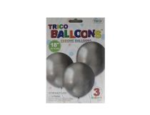 SILVER CHROME LATEX BALLOON 4 PACK