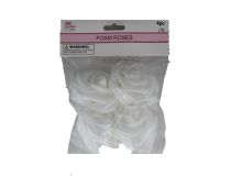 WHITE FOAM ROSES 4 PC