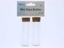 CLEAR GLASS BOTTLE WITH CORK 2 COUNT  