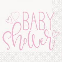 PINK BABY SHOWER LUNCHEON NAPKINS 16 CT  