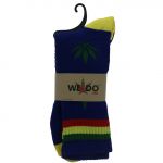 BLUE AND YELLOW WEED SOCKS