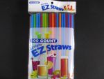 EZ Straight Plastic Straws 100 Count