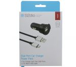 DUAL PORT CAR CHARGER WITH MICRO USB CHARGER
