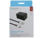 DUAL PORT WALL CHARGER WITH MICRO USB CONNECTOR