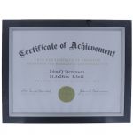DOCUMENT FRAME 8.5 X 11 INCH BLACK AND SILVER
