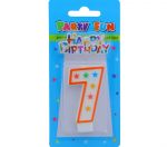 NUMERAL 7 BIRTHDAY CANDLE WITH DECORATION  