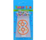 NUMERAL 8 BIRTHDAY CANDLE WITH DECORATION  