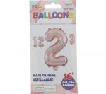 ROSE GOLD #2 FOIL BALLOON 16IN