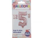 ROSE GOLD #5 FOIL BALLOON 16IN XXX