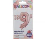 ROSE GOLD #9 FOIL BALLOON 16IN