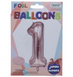 ROSE GOLD  #1 FOIL BALLOON 34 INCH  