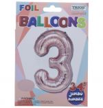 ROSE GOLD  #3 FOIL BALLOON 34 INCH
