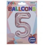 ROSE GOLD  #5 FOIL BALLOON 34 INCH