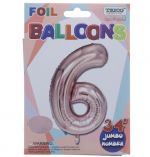 ROSE GOLD  #6 FOIL BALLOON 34 INCH