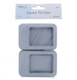 SQUARE TIN CASE WITH WINDOW 87 X 60 X 25 MM  