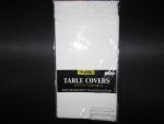 Plastic Table Cover in White Color Party Table Cloths Disposable Rectangle Tablecloth - Size 56 x 108 Inches