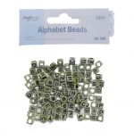 GOLD SQUARE ALPHABET BEADS 120 PC  XXX DIS