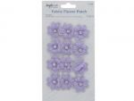FABRIC FLOWER PATCH PURPLE WITH STONE