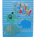 HELLO BABY BLUE LARGE GIFT BAG