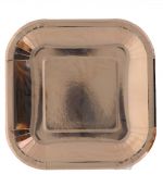 ROSE GOLD SQUARE PLATE 9 INCH 8 PACK