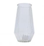 CLEAR GLASS VASE 8 INCH