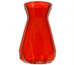 RED GLASS VASE 7.25 INCH
